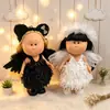 Ropa solo España Mia Potato Muñeca Ropa 24cm Muñeca Vestido de Ángel con Tiras de Plumas Blancas y Negras para Niña