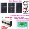Panel solar 75W portátil para exteriores sistema solar de almacenamiento de energía traje inversor de onda pura controlador