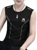 Chaleco Deportivo Casual de Hombro Ancho Transpirable de Secado Rápido de Verano Delgado Transfronterizo para Hombre, Camiseta sin Mangas de Cuello Redondo