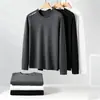 Camiseta deportiva casual para hombre de manga larga con estampado, moderna para adolescentes, adecuada para todas las estaciones, cuello redondo, top básico de manga larga