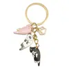 Llavero Colgante de Aleación de Gato Lindo Transfronterizo Colgante de Bolsa de Metal para Mujer Luna Gato Estrella de Cinco Puntas