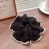 Pinza de Cocodrilo con Lazo de Cinta de Perlas para Mujer Parte Trasera de la Cabeza Pinza de Tiburón Horquilla Adorno para el Cabello Semi Recogido Cabello Cola de Caballo Alta