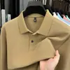 Camisa Polo Masculina de Manga Longa com Gola Lapela 100% Algodão Casual Masculina Tops Cor Pura Piquet 100% Algodão Camiseta para Homem