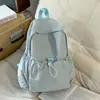 Mochila ligera de nailon para hombre y mujer, mochila casual simple de viaje de gran capacidad con cordón, nueva mochila escolar para estudiantes y commuters