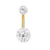 Explosões europeias e americanas prego de umbigo de aço inoxidável Shambhala bola cheia de diamante anel de umbigo haste de ouro galvanizada joias de perfuração atacado