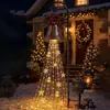 Novo produto transfronteiriço: Luzes de chão de boneco de neve de Natal, luzes de cordão de floco de neve iluminadas por LED, decorações de feriado para pátio externo e jardim