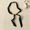 Colar Lenço de Seda com Contas de Bolinhas para Mulheres, Design Único, Gargantilha de Tecido Ajustável, Lenço de Pescoço, Acessório de Roupa