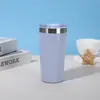 Caneca de café cerâmica minimalista, cor sólida, transfronteiriça, com isolamento a vácuo de parede dupla, copo portátil para exterior de grande capacidade, adequado para uso em carros