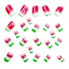 Adesivo para Nail Art Quadrado Europeu Médio e Longo Ano Novo Nail Art Primavera e Verão Padrão Melancia Mais Vendido Unhas Postiças Europeias e Americanas