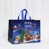 Bolsa de Empaque para Regalo de Fiesta Bolsa Impermeable para Llevar al Mayor Bolsas No Tejidas Bolso de Mano Impreso Bolsa Horizontal Navideña para Regalo