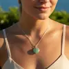 Joyería para el Día de San Valentín Collar con Colgante de Corazón de Piedra Natural Multifacética para Mujer Collar de Acero de Titanio de Alta Gama Joyería Transfronteriza