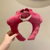Diadema de estilo coreano kawaii para niña, bonita diadema de felpa con dibujos animados para otoño e invierno, diadema para lavarse la cara a presión con el pelo de niña dulce