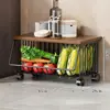 Estante de Almacenamiento para Cocina, Carrito para Snacks, Gabinete Móvil de Almacenamiento Multifuncional de Pie, Estante de Almacenamiento de Canastas de Verduras de Múltiples Niveles