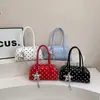 Bolso tote único y elegante, estilo bolso de bolos, nueva colección otoño 2026, diseño de lunares moderno y minimalista, adecuado para ir al trabajo, se puede llevar bajo el brazo o como bolso de hombro