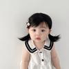 Peluca para niña Cabello largo de bebé Cabello de imitación Set Linda princesa Tocado falso Tocado para niños Niña pequeña elegante