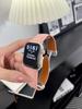 Adequado para iwatchs10/9 pulseira de couro com padrão lichia AppleWatch8/7 outono e inverno de alta qualidade magnética de pulso