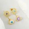 Nuevos aretes de moda para mujer con forma de corazón y ojo de diablo, aretes de temperamento y personalidad, joyería al por mayor, ventas directas