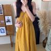 [Foto Real] Vestido de Algodón Puro Estilo Francés con Bordados y Detalles Calados, Sin Mangas de Tirantes Finos para Mujer, Cuello en V, Corte Holgado, Vestido Adelgazante