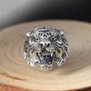 Anillo de plata tailandesa con cabeza de tigre tridimensional de personalidad retro Chiba, chapado en plata 925, joyería de personalidad dominante, estilo punk