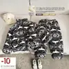 Pijama para Bebé Rayas Estilo Invierno Niños Acolchado de Terciopelo Espeso Ropa de Casa de Invierno Algodón Traje de Invierno para Niños