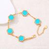 Pulseira Cdd Europeia e Americana Hexagonal com Pedras de Diamante e Madrepérola para Mulheres, Aliexpress, Amazon, Comércio Exterior, E-commerce Transfronteiriço, Fábrica de Origem