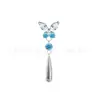 Aleación de titanio F136 circonita mariposa cilíndrico gota de agua colgante perno de cartílago piercing de titanio G23 joyería de piercing de titanio perno de oreja con rosca interna