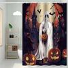 Cortina de Ducha Impresa Digitalmente de Navidad Halloween Gancho Audaz Cortina de Partición de Baño Americano Amazon América del Norte Exportación