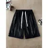 Shorts Jeans Retrô Americano Masculino Verão Roupa Externa Solto de Barra Reta Comprimento Médio Lavado Versátil Adolescente Calça de Cinco Pontos