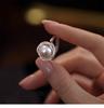 Anel de zircão de pérola de água doce natural rosa design de abertura de nicho feminino leve luxo sentido high-end novo chinês mão jóias