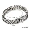 Pulsera ancha y gruesa tejida a mano retro transfronteriza europea y americana de acero de titanio, pulsera de hip hop punk dominante de moda, venta directa