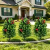 Insertos Populares de Plantas Verdes Artificiales de Amazon, Árboles de Ciprés Pequeños, Bonsái de Ciprés Artificial, Boj, Lavanda, Flores Artificiales, Árboles Artificiales