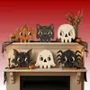 Productos de madera, un artículo popular para ventas transfronterizas: un juego de 6 decoraciones de madera de Halloween, incluyendo figuras de zombis y fantasmas