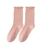 Calcetines de Lunares Súper Populares para Mujer Otoño Invierno Media Pantorrilla Volantes Estilo Japonés Calcetines Postparto Otoño Invierno Media Pantorrilla Versátiles Calcetines Holgados