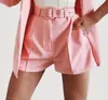 2021 traje de dos piezas europeo y americano de punto cruzado, top, pantalones cortos, wish, cárdigan casual con solapa