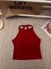 Camisola pequeña con cuello colgante y espalda hermosa para mujer, con almohadilla en el pecho, prenda exterior corta y sexy, estilo Spice Girl.