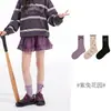 1835 Calcetines Infantiles al por Mayor 2025 Otoño/Invierno Calcetines de Media Caña para Niñas con Encaje y Moño Algodón con Volantes Sin Costuras Calcetines Infantiles