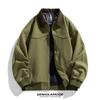 Explosões Transfronteiriças Marca de Moda Americana Jaqueta de Casal Masculina Primavera e Outono Nova Khaki Profundo Roupa de Trabalho Jaqueta Lassel Masculina