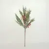Plantas Artificiais da Amazon Acessórios de Natal Frutas Vermelhas Galhos com Folhas de Pinheiro Pe Artificial Atmosfera Artesanato Decorações