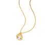 Popular Collar Nuevo Douyin Gota de Agua Corazón del Océano Acero de Titanio para Mujer Chapado en Oro Real de 18K Lujo Accesible Cadena de Clavícula de Cristal