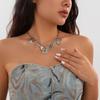Collar con colgante de cabeza de vaca de múltiples elementos simples transfronterizo europeo y americano, cadena para la clavícula de borla multicapa de aleación con sentido de la moda