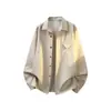 Camisa Nueva de Manga Larga para Hombre 2026, Estilo Casual Old Money con Imitación de Lino Lyocell Tencel, Chaqueta Camisa Engrosada