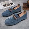 Mocasines Casuales para Primavera y Verano, Nuevos Zapatos Transpirables de Gamuza Slip-On para Conducir para Hombre, Zapatos Planos de Moda