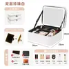 Bolsa de Maquillaje Grande de Alta Gama con Espejo, Bolsa de Maquillaje Portátil para Viaje, Diseño de Alto Valor con Luz para Maquillaje