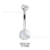 Técnica de Corte de Fuegos Artificiales 3D Diamante Doble Piercing en el Ombligo F136 Aleación de Titanio Grado de Implante Anillo para el Ombligo Joyería para Piercings Transfronteriza en Stock