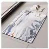 Alfombra de Piso Suave Absorbente de Tierra de Diatomeas de Mármol de Lujo Ligero para Baño, Felpudo Antideslizante para Inodoro, Baño y Entrada de Baño