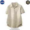 Camiseta Polo de Manga Curta de Alta Qualidade Marca Nasa Estilo Old Money Masculina de Verão Cor Sólida Versátil Casual Top Tricotado