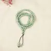 Cerámica de Jingdezhen Cerámica de Amor Cerámica Tradicional Étnica Collar de Tres Círculos Pulsera Apilada con 108 Cuentas Serie de Color Sólido