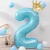 Globo Digital de Base de Pie de 42 Pulgadas, Corona de Princesa en Polvo, Globo de Niña para Fiesta de Cumpleaños y Aniversario