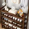 Zapatero con perchero integrado, perchero multifuncional simple para el hogar, estante de almacenamiento, zapatero interior de varias capas