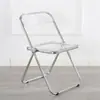 Silla transparente, silla popular para fotos, taburete de moda ins, silla plegable de acrílico, silla de maquillaje, silla de comedor para tiendas de ropa para mujer